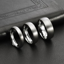 4mm 8mm Dome Brushed Women Mens Ring Tungsten Engagement Band for Couple Comfort