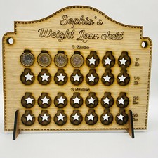 Personalised Weight Loss Journey £ for lb Wood Veneer Reward Chart Diet Board
