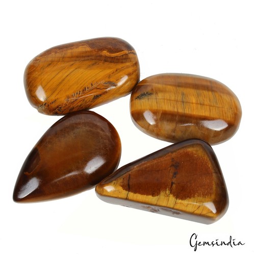 870 Ct Natural Untreated Yellow Brown Tiger Eye Mix Cabochon Loose Gemstone Lot - Picture 4 of 5