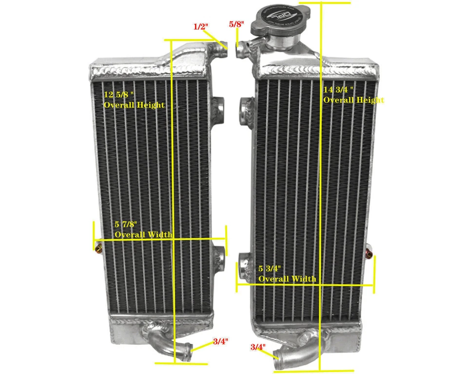 Radiador de aluminio apto para 2008-2015 2014 2013 2012 2011 2010 2009 KTM SX125 / SX250 Foto 3 de 4