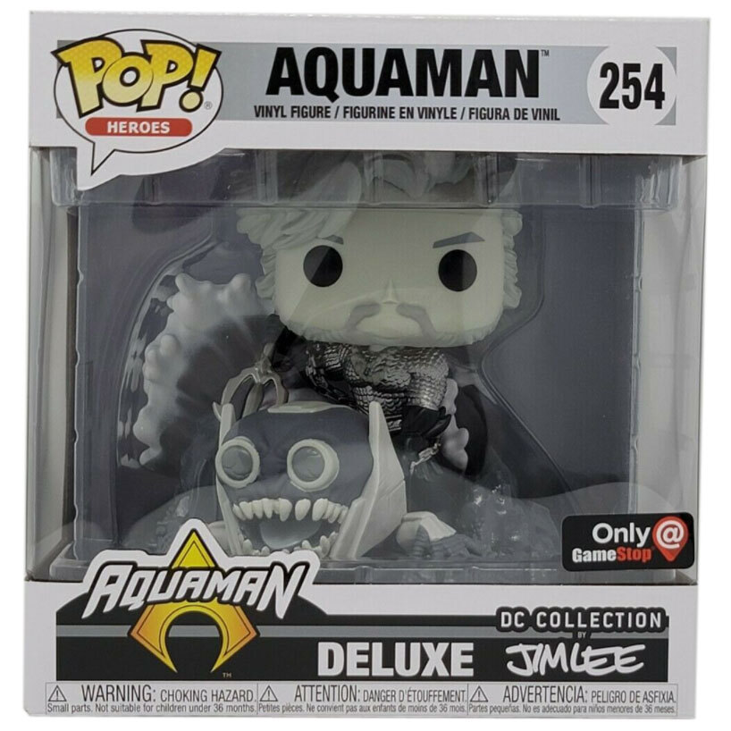 Funko Pop! Heroes Deluxe Aquaman #254 [Black &Amp; White] Jim Lee Collection Exclusi