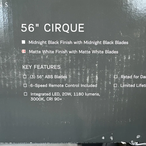 Monte Carlo Fan Company Cirque Indoor Ceiling Fan, Matte White - 3CQR56RZWD - Picture 2 of 7