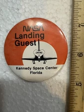 NASA Space shuttle Landing GUEST BUTTON -  Orange