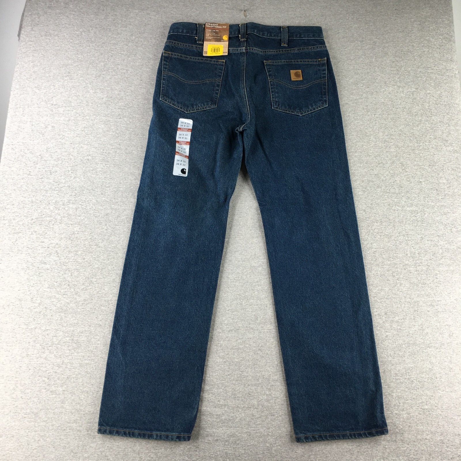 Carhartt Jeans Mens 34x32 Straight Leg Denim Traditional Fit Dark Wash