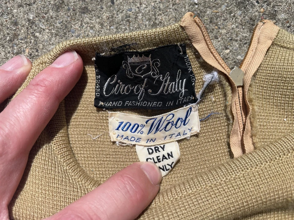 Vestido go go de lana vintage de los años 60 talla S rosa/verde a rayas mod boho hippie grunge Foto 3 de 4