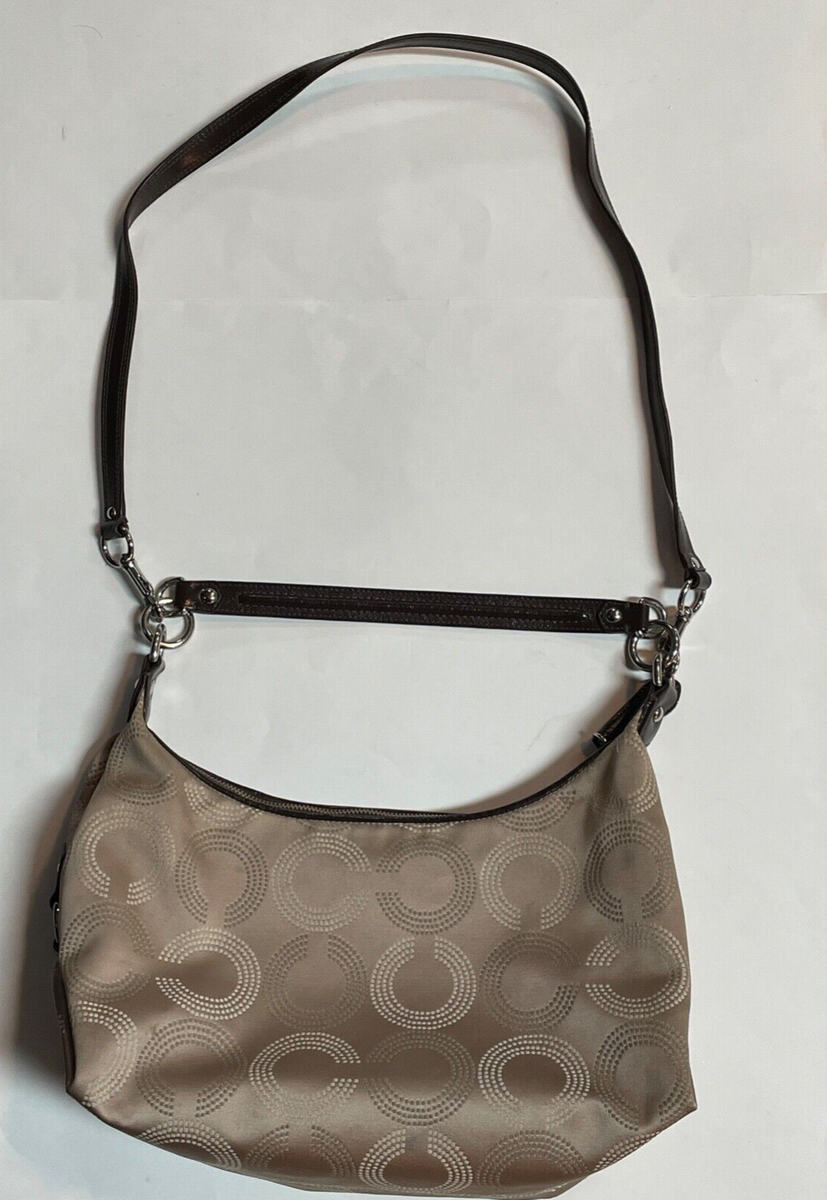 COACH Signature Ashley Dotted OP Art Convertible Hobo Crossbody