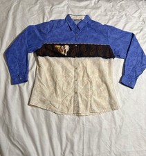 Wrangler Vintage Western Shirt Horse Print Pearl Snap Cowboy Womens Size XL