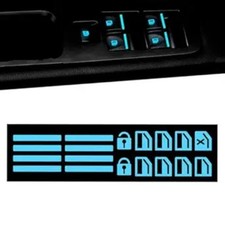 Car Window Switch Button Stickers, Night Light Control Decals for Color: Blue