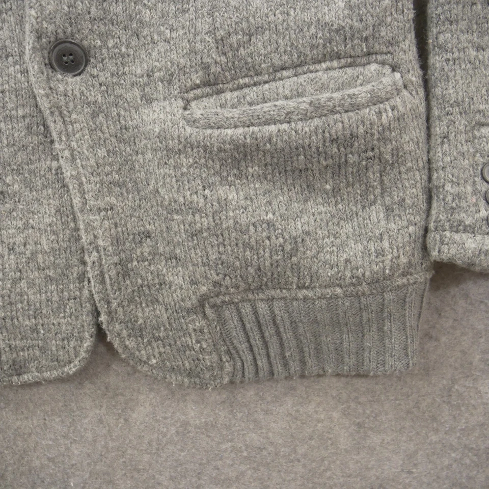 Zara Cardigan Sweater Sport Coat Mens Large Gray Knit Button Up Wool - Image 4 of 4