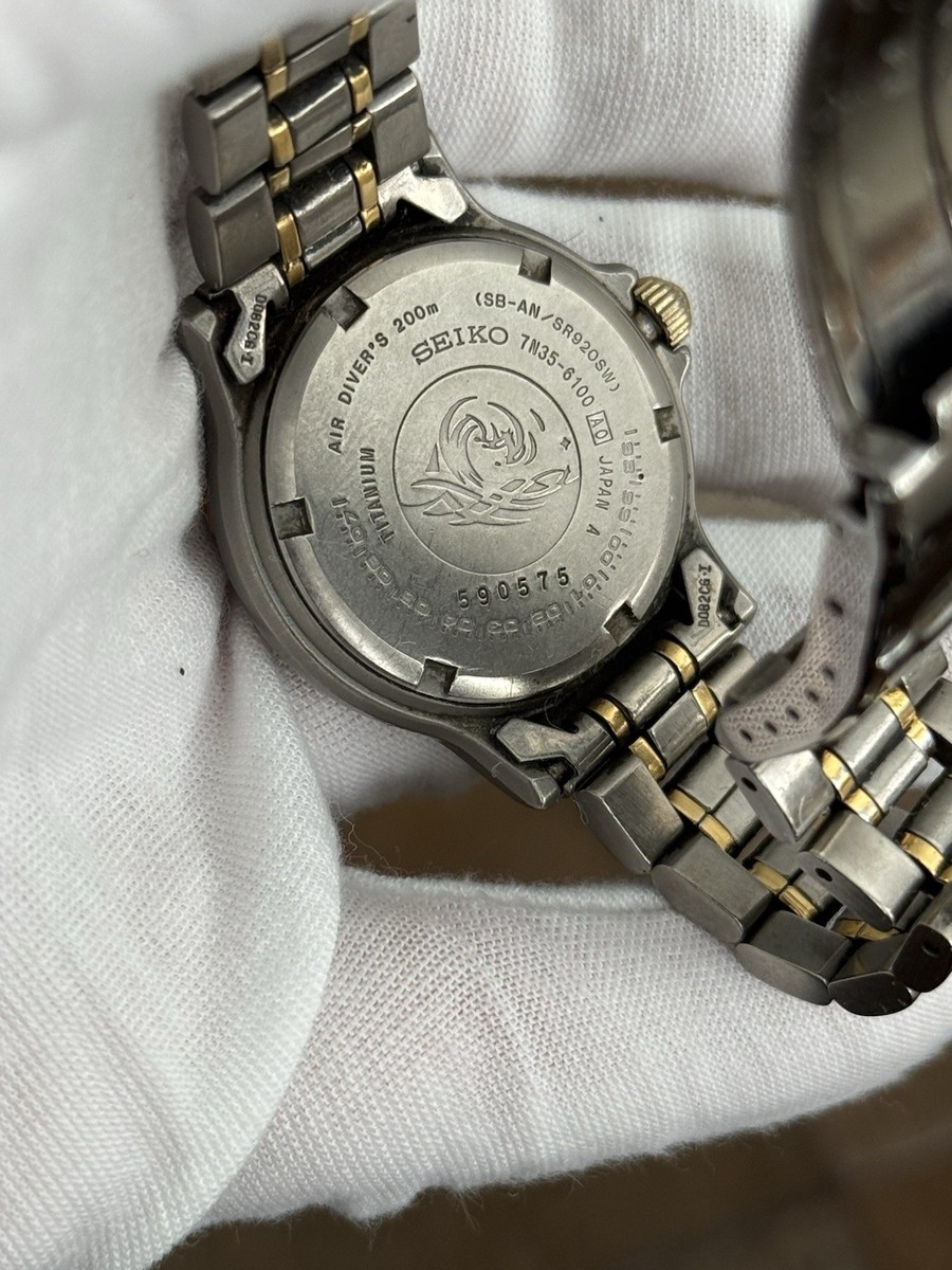 Rare Vintage Seiko Scuba Titanium 7N35-6100 Men's Diver Sports