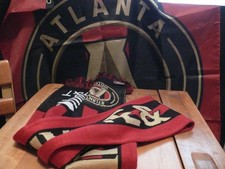 Atlanta United Scarf and Flag - "Unite and Conquer" - Scarf is Approx. 64", Fla