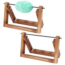 2 Pieces Yarn Ball Holder Wooden Yarn Rack Horizontal Spinner Storage Organiz...