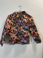 The North Face Girls Tropical Forsest Resolve Reflective Jacket Black Size S Nwt