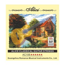 Nylon Classical Guitar Strings, Alice 3 Pack Hard Tension 0285-044, Silver