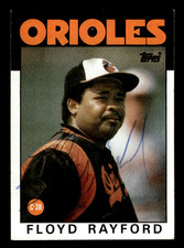 Floyd Rayford Orioles 1986 Topps Auto #623 SIGNED w/COA