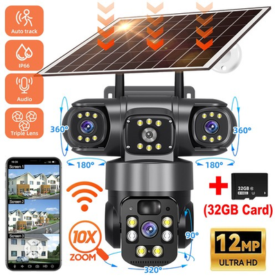 #ad #ad Solar Battery Powered Wireless WiFi Outdoor Pan Tilt Home Security Camera System $61.74