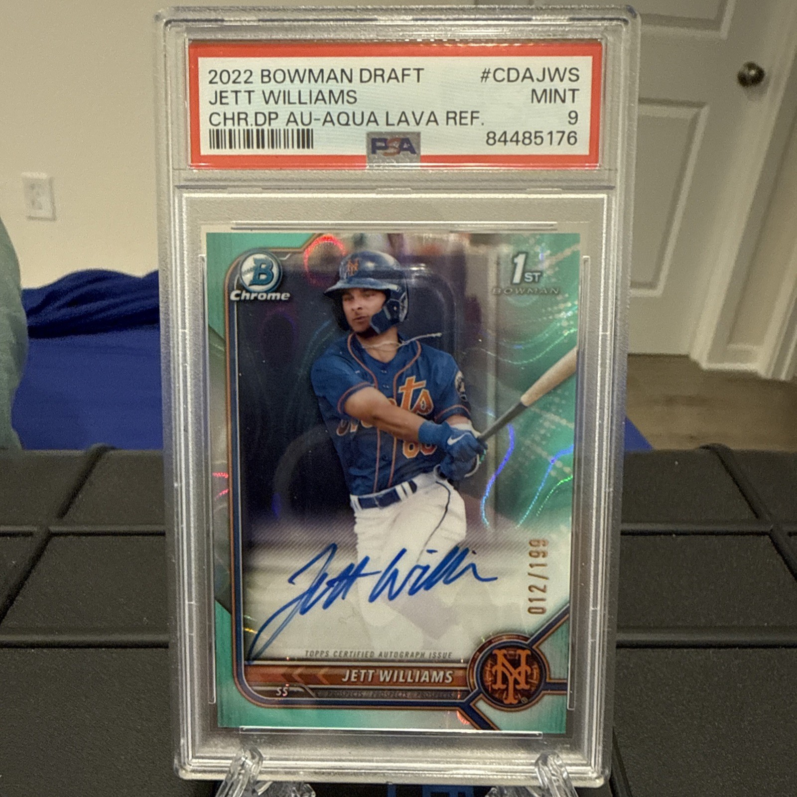 2022 Bowman Draft Chrome Auto Jett Williams #CDA-JWS Aqua Lava Refractor /199