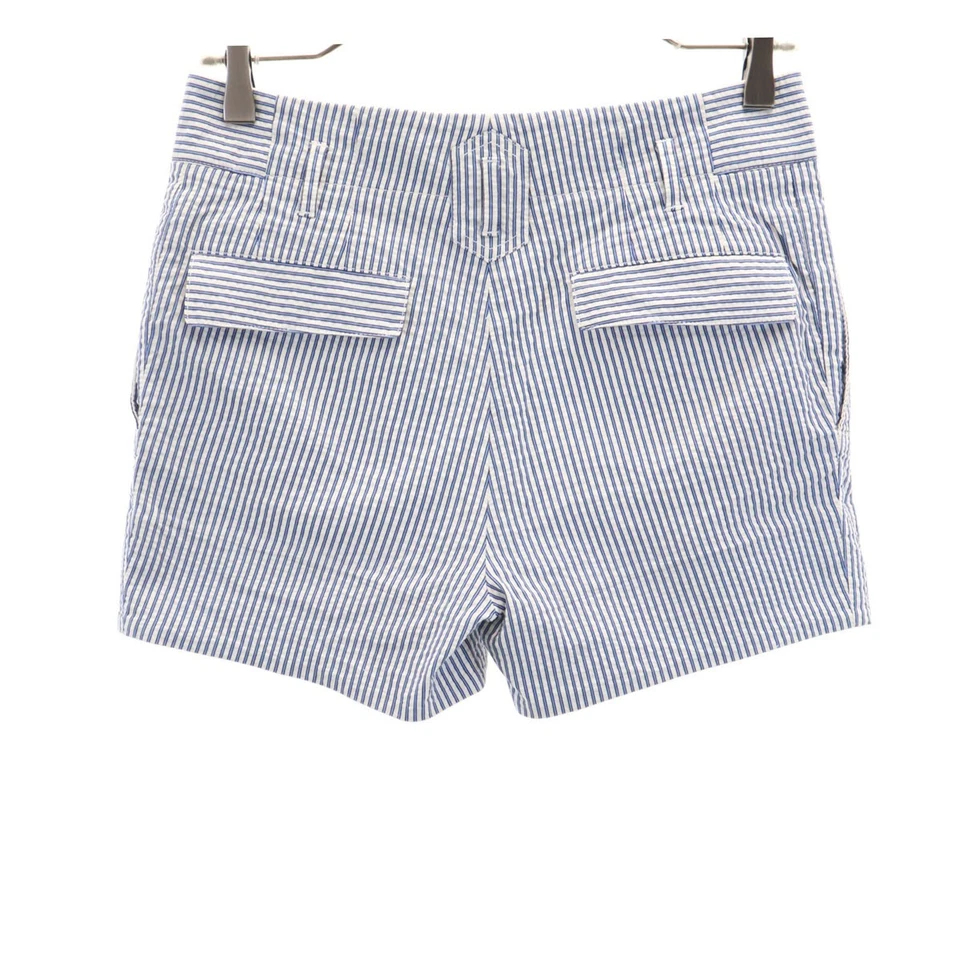 Pantalones Cortos GUCCI Hechos en Italia Patrón de Rayas Seersucker 36 Blanco Mujer Foto 2 de 4