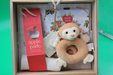 Apple Park Picnic Pal Monkey Baby Gift Set, Rattle Toy, Finger Puppet, Story Bk