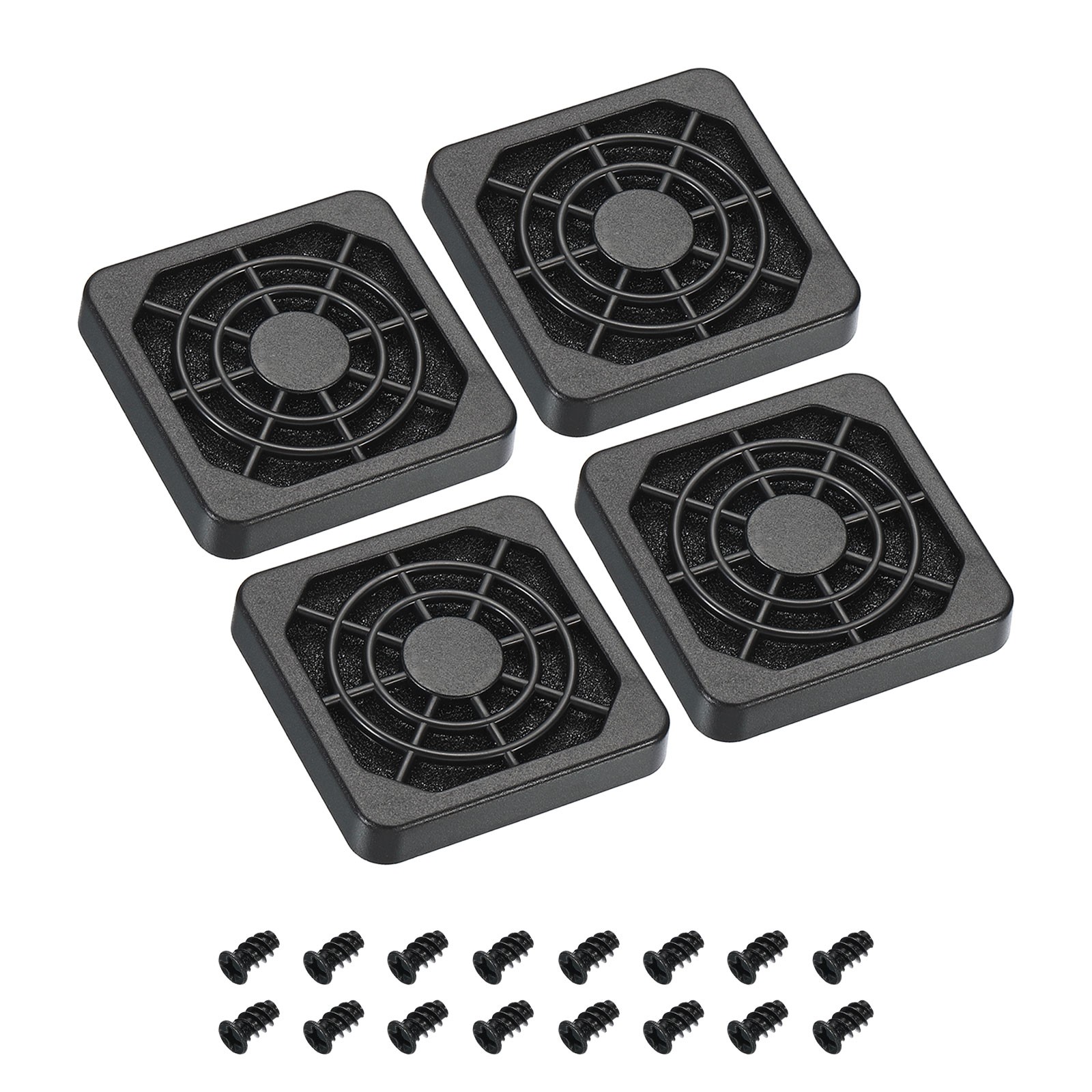 4 Pack 40mm Cooling Fan Filter with Screw ABS Ventilator Grill Guard Black