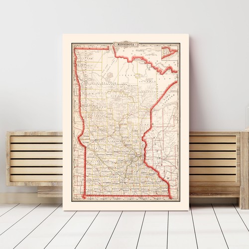 Vecchia mappa del Minnesota 1882 - Arte vintage del Minnesota - Foto 3 di 29