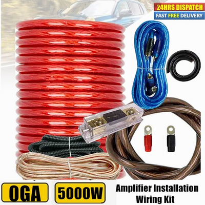 #ad #ad 0 Gauge Amp Kit Amplifier Install Sub Wiring Complete Installation Cables 5000W $37.39