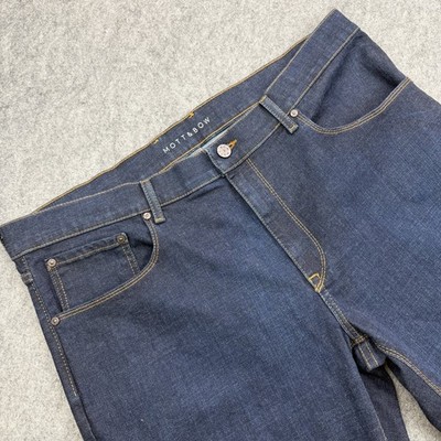 Mott & Bow Crosby Jeans Mens 38x30 Blue Dark Wash Straight Fit Denim Stretch Cot
