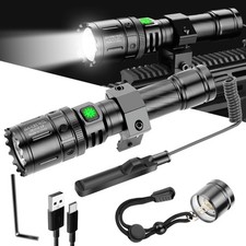 500000 Lumens Tactical Gun Flashlight Picatinny Rail Mount for Hunting Shooting