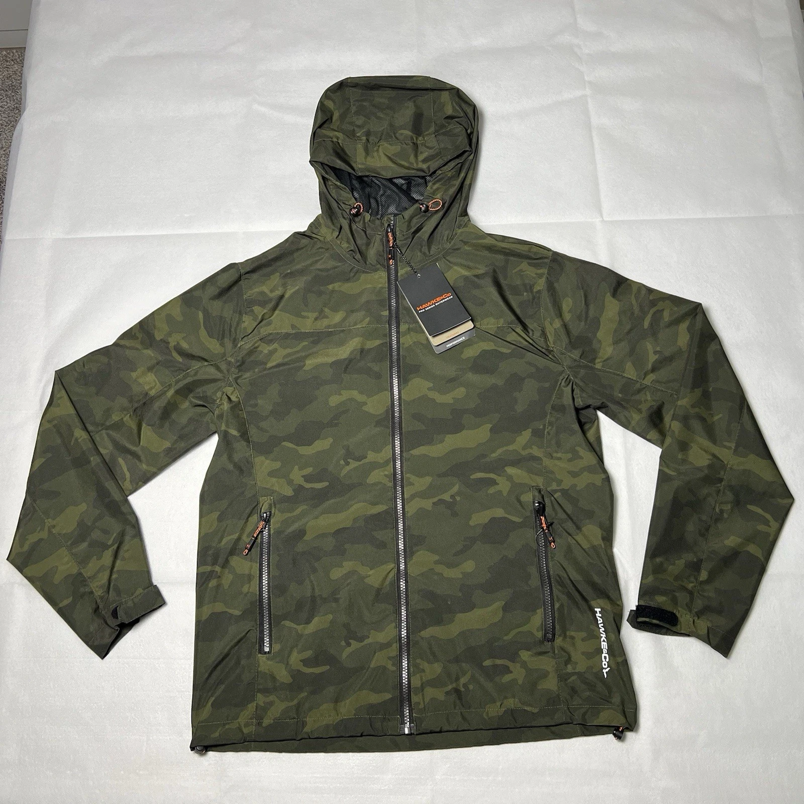 Hawke & Co. Mens Size Medium Light Weight Jacket Camo Wind & Water Resistant
Opens in a new window o
