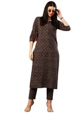 GoSriKi Cotton Blend Women Kurta With Pant