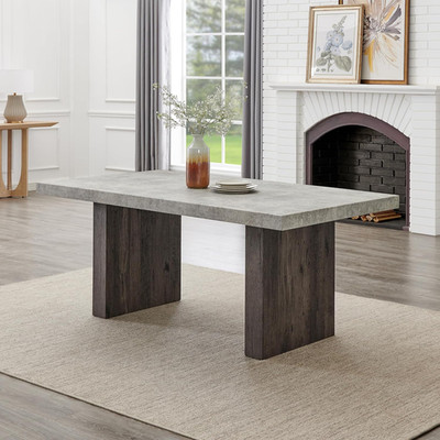 Sorlen 72'' Modern Dining Table with Stylish 3D Faux Concrete Top