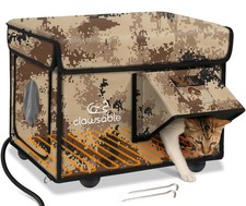 Sturdy Outdoor Heated Cat House for Winter, Insulated Heated Cat House for Ou...