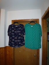 Size Plus ,Short Sleeve Full Button front Tops .3X,2X,Croft & Barrow,Multi Color
