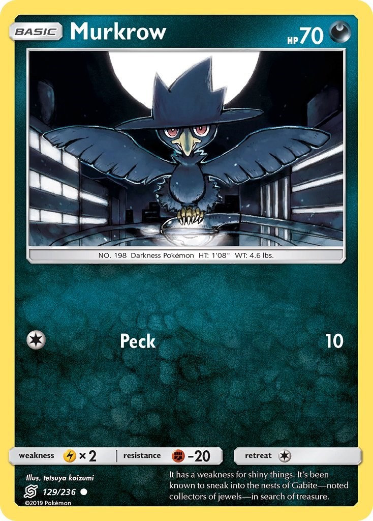 Murkrow (129) 129/236 Common SM - Unified Minds Pokemon Near Mint