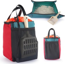 Travel Litter Box For Cats 3in1 Kit Foldable Litterbox Litter Bag Sco... Travel Litter Box For Cats 3in1 Kit Foldable Litterbox Litter Bag Sco...