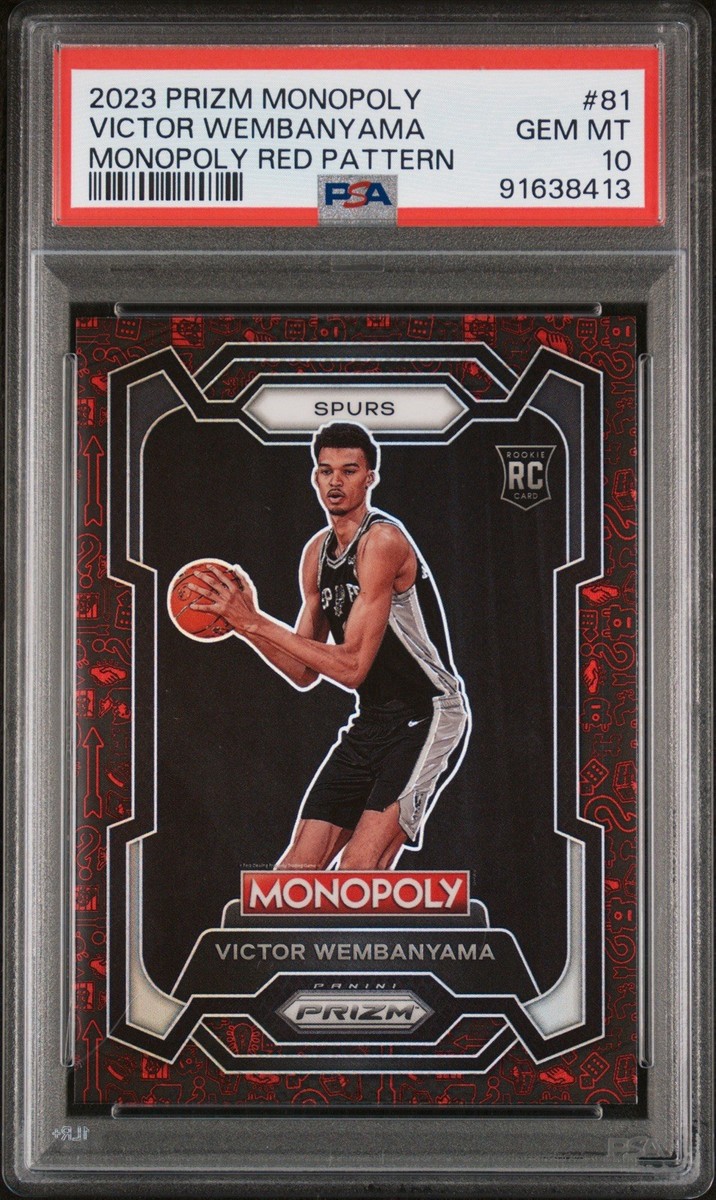Rare PSA 10 Victor Wembanyama 23-24 Monopoly Prizm #81 Red Pattern