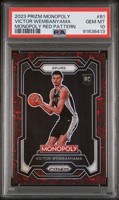 Rare PSA 10 Victor Wembanyama 23-24 Monopoly Prizm #81 Red Pattern