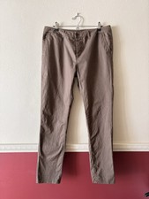 ASOS Pants Button Fly Men's 34x32 Olive Green Dress Slacks 100% Cotton Slim