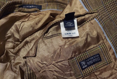 CHAQUETA A CUADROS LANDS' END BAIRD MCNUTT LINO IRLANDÉS PARA HOMBRE 2 BOTONES TOSTADO TALLA 41 R - Imagen 11 de 11