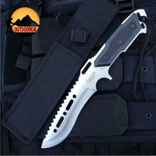 Tactical Survival Full Tang Hunting Knife Fixed Blade Bowie Combat W/ Sheath 12"