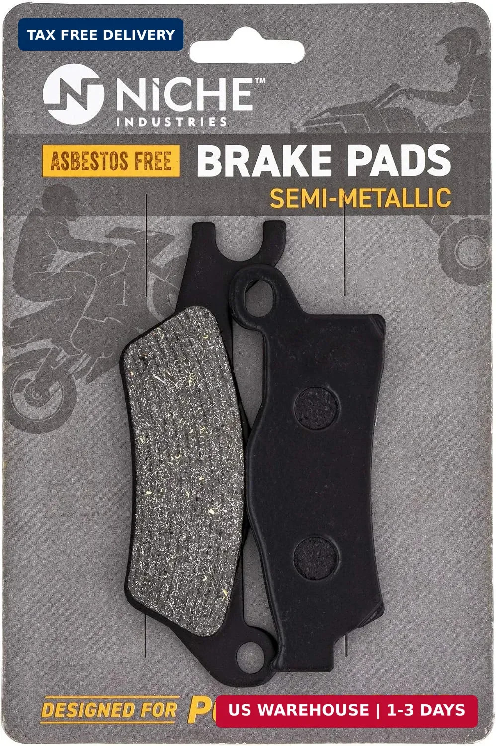 NICHE Front Rear Right Brake Pad Set for Can-Am 705601014 Semi-Metallic