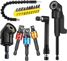 17pcs Flexible Drill Bit Extension, Include 3pcs Impact Socket Adapter 2pcs Hex