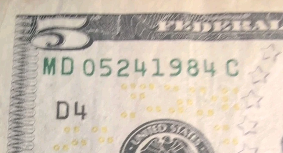 May 24th 1984 Birthday/Anniversary $5 Note - Image 4 of 4