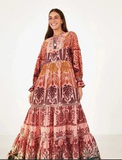 FARM Rio Pink Anika Print Macaws Maxi Dress Medium