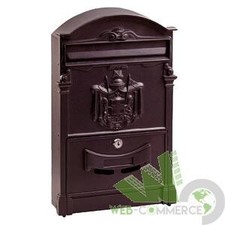 CASSETTA POSTALE BUCA LETTERE POSTA REGIA MARRONE 25,5X9X41 CM ALLUMINIO