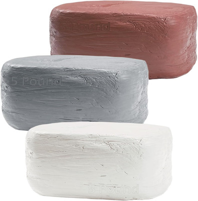 Air-Dry Clay 15LB with 3 Colors White, Gray & Terra Cotta 5LB Each
