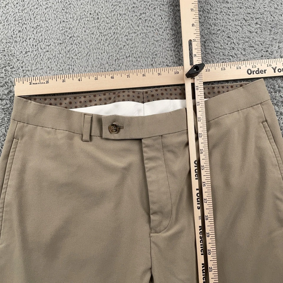 Pantalones de vestir Lauren Ralph Lauren para hombre 33x32 caqui frente plano pantalones elásticos Foto 3 de 4