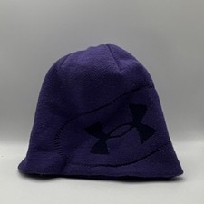 Under Armour Reversible Purple Gray Beanie Winter Hat Abstract Unisex