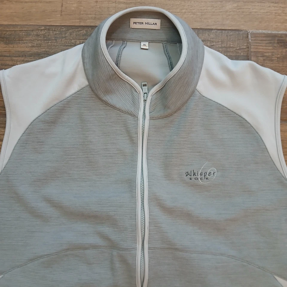 Мужской жилет Peter Millar очень большой серый для гольфа Vista гибридный Whisper Rock на молнии - Изображение 2 из 4