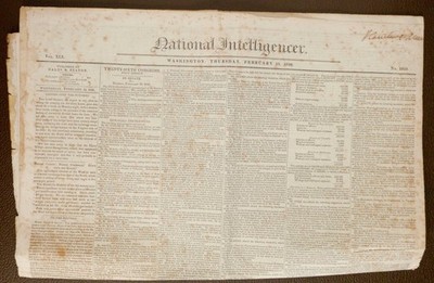 Feb 13, 1840 National Intelligencer Newspaper - Washington DC - ''Negroes Wanted''